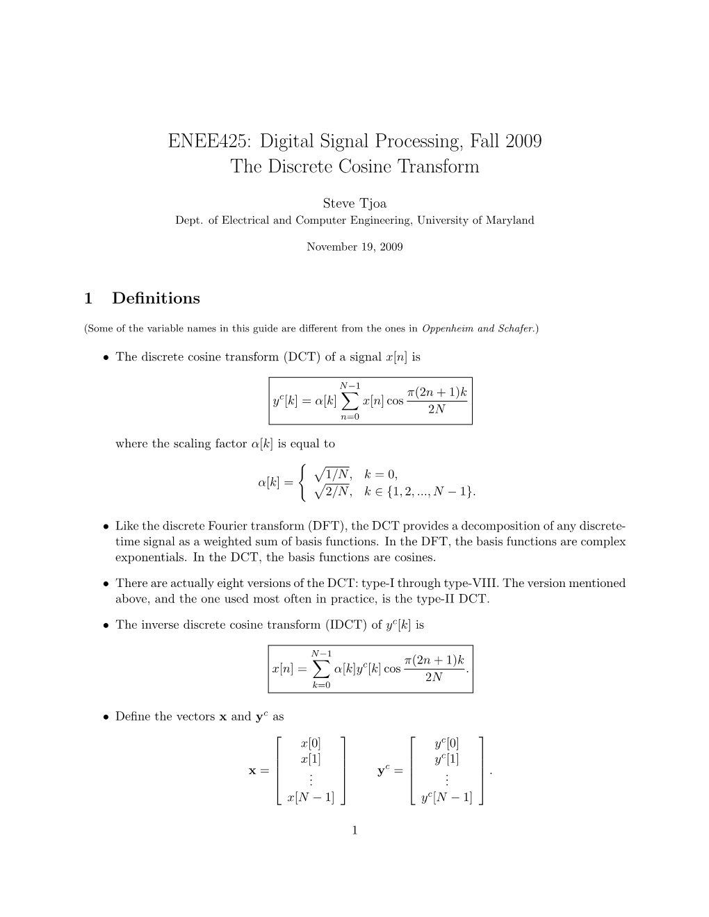 digital-signal-processing-fall-2009-the-discrete-cosine-transform