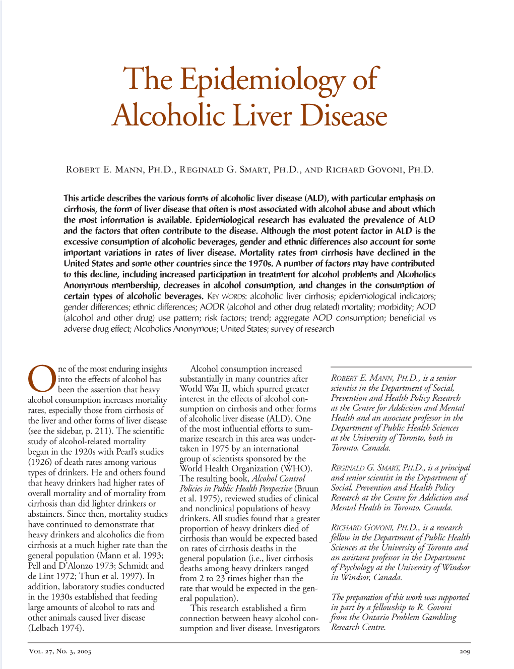 alcoholic liver disease research paper