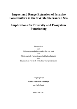 Impact and Range Extension of Invasive Foraminifera in the NW Mediterranean Sea