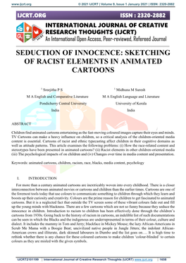 Seduction of Innocence: Sketching of Racist Elements in Animated Cartoons