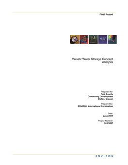 Valsetz Water Storage Concept Analysis