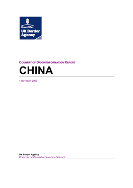 Country of Origin Information Report China October 2009