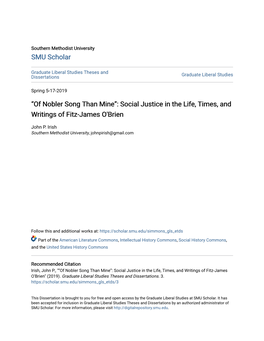 Social Justice in the Life, Times, and Writings of Fitz-James O'brien