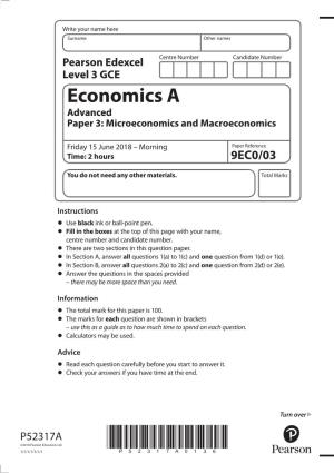 Economics a Advanced Paper 3: Microeconomics and Macroeconomics