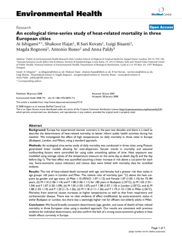 An Ecological Time-Series Study of Heat-Related Mortality in Three European