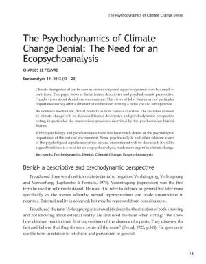 The Psychodynamics of Climate Change Denial