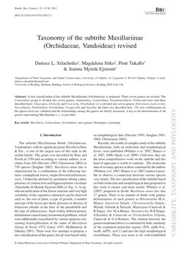 Taxonomy of the Subtribe Maxillariinae (Orchidaceae, Vandoideae) Revised