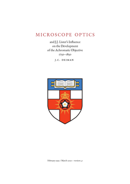 Microscope Optics 1750–1850 and J.J