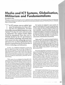 Media and ICT Systems, Globalisation, Militarism and Fundamentalisms by Anuradha M