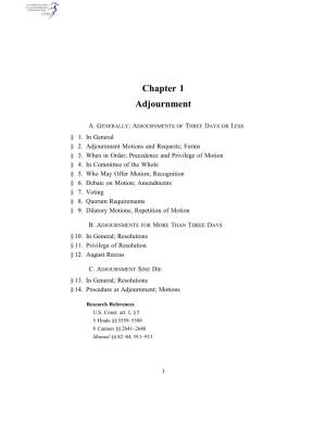 Chapter 1 Adjournment