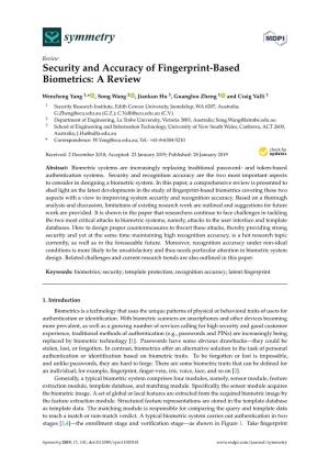 Security and Accuracy of Fingerprint-Based Biometrics: a Review