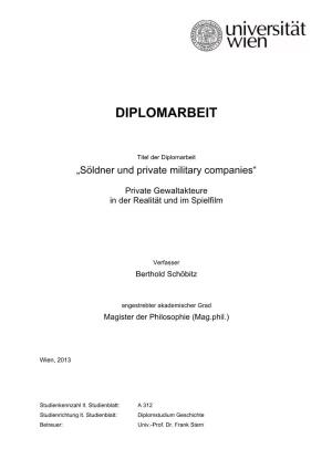 Söldner Und Private Military Companies“