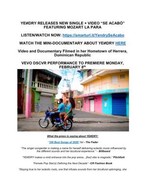 Video and Documentary Filmed in Her Hometown of Herrera, Dominican Republic
