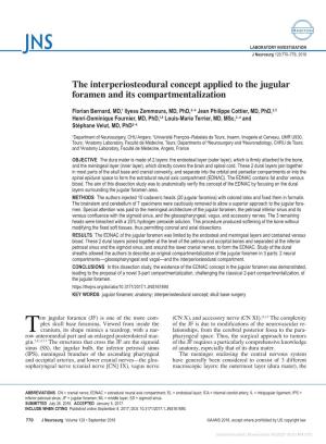 The Interperiosteodural Concept Applied to the Jugular Foramen and Its Compartmentalization