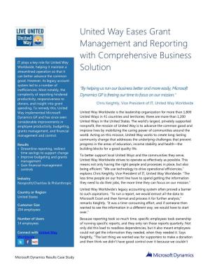 United Way Eases Grant Management and Reporting With
