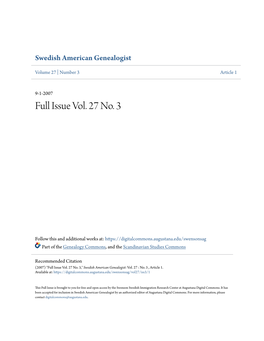 Swedish American Genealogist