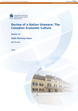 Review of a Nation Unaware: the Canadian Economic Culture