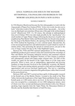 Mythopoeia, Colonialism and Redress in the Morobe Goldfields in Papua New Guinea