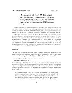 Semantics of First-Order Logic