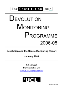 Devolution and the Centre Monitoring Report