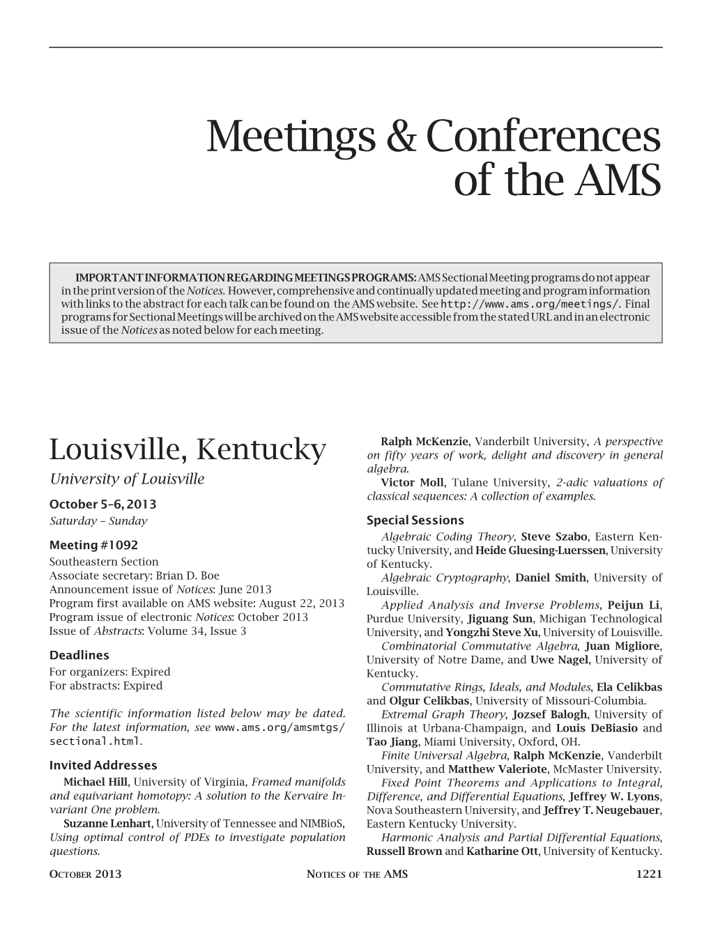 Meetings & Conferences of The