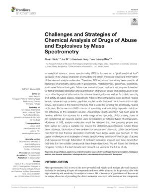 Challenges and Strategies of Chemical Analysis of Drugs of Abuse and Explosives by Mass Spectrometry