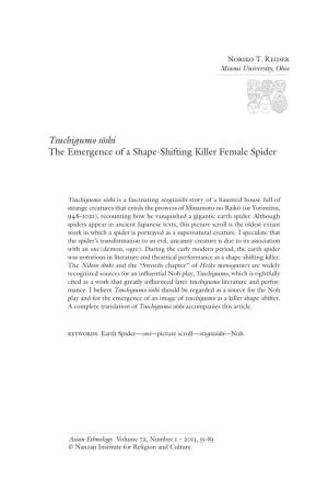 Tsuchigumo Sōshi the Emergence of a Shape-Shifting Killer Female Spider