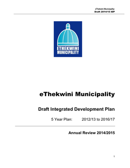 Ethekwini Municipality: Draft 2014/15 IDP