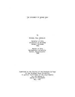 THE DIPLOMACY of GEORGE GRAY by MICHAEL PAUL CROSSLIN