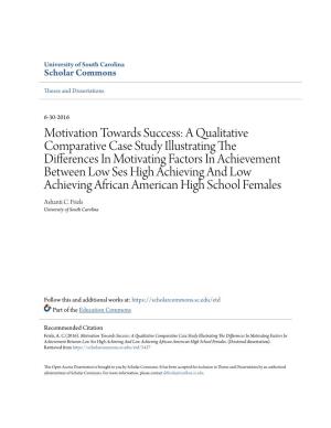 Motivation Towards Success: a Qualitative Comparative Case