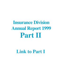 Insurance Division Annual Report 1999 Part II