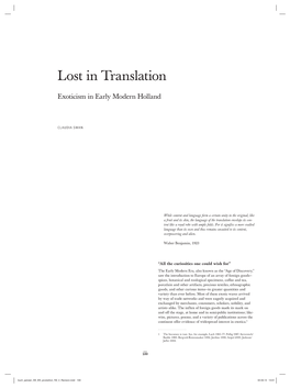 Lost in Translation: Exoticism in Early Modern Holland