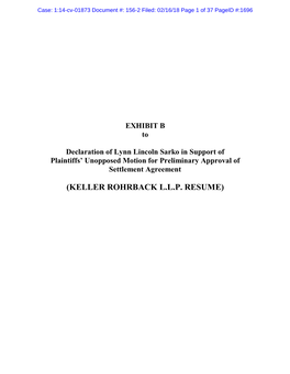 Keller Rohrback L.L.P. Resume