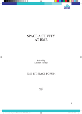 Space Activity at Bme