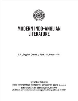 Modern Indo Anglian Literature