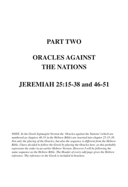 Jeremiah 25:15-38 and Jeremiah 46-51