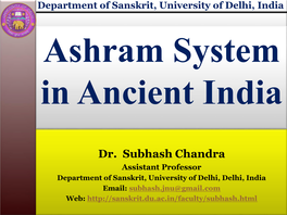 Ashram System in Ancient India