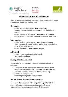 Software and Music Creation