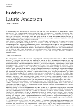 Laurie Anderson JACQUELINE CAUX