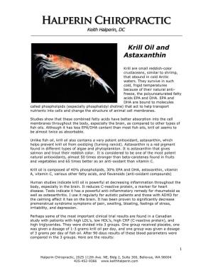 Krill Oil and Astaxanthin
