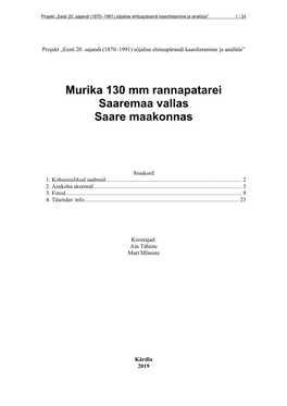 Murika 130 Mm Rannapatarei Saaremaa Vallas Saare Maakonnas