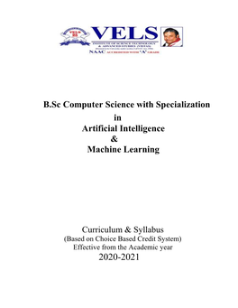 B.Sc Computer Science with Specialization in Artificial Intelligence & Machine Learning