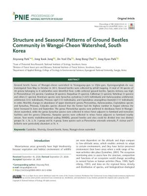 Structure and Seasonal Patterns of Ground Beetles Community in Wangpi-Cheon Watershed, South Korea