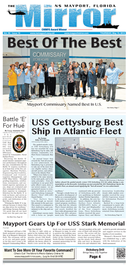 USS Gettysburg Best Ship in Atlantic Fleet