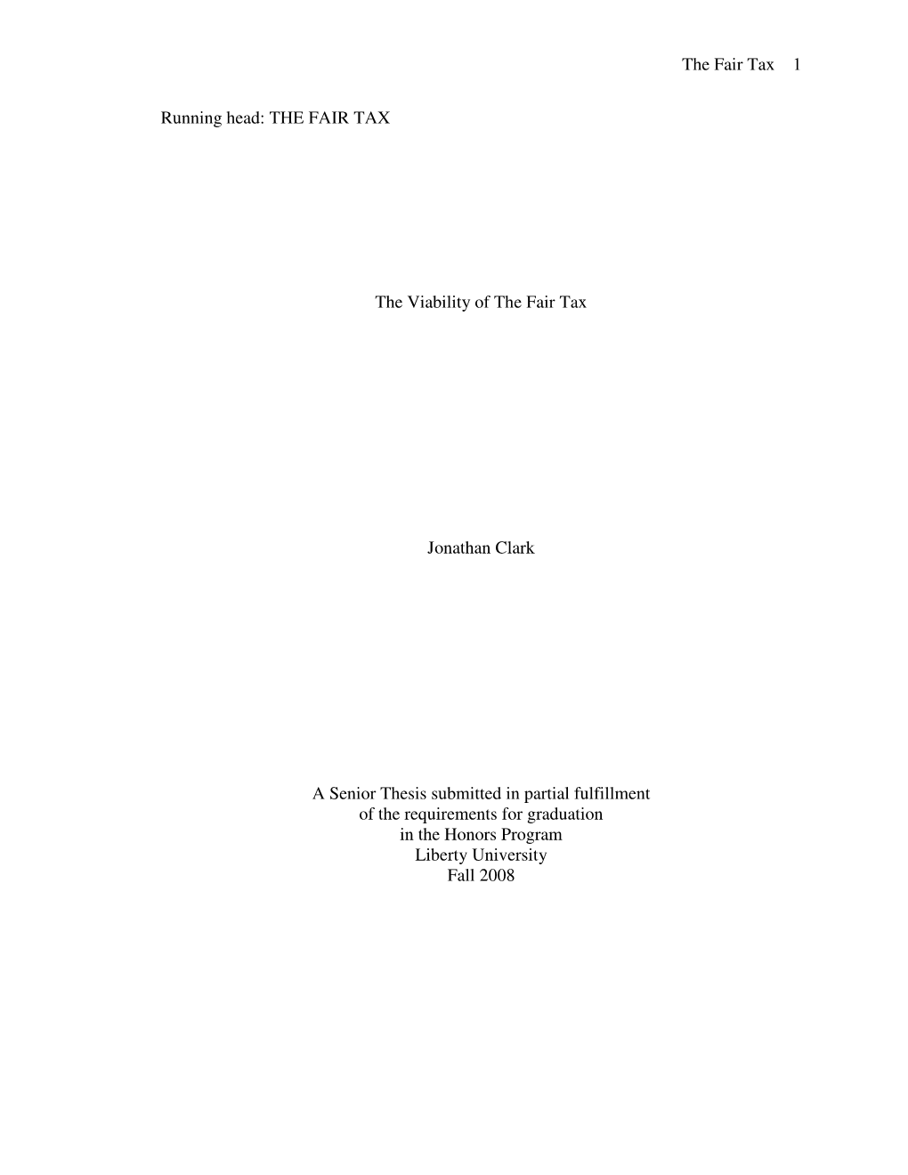 The Viability of the Fair Tax