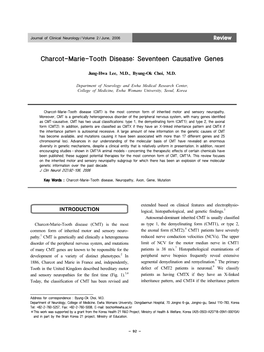 Charcot-Marie-Tooth Disease: Seventeen Causative Genes
