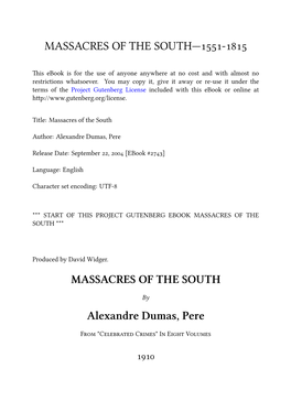 Massacres of the South—-