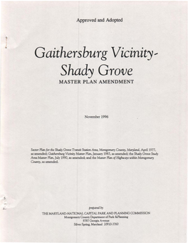 Gaithersburg Vicinity Master Plan