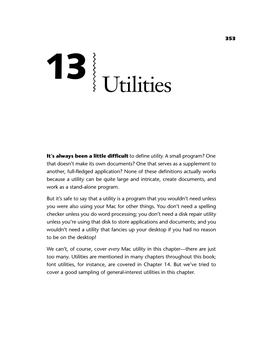 Chapter 13: Utilities