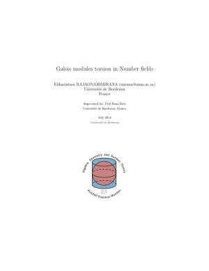 Galois Modules Torsion in Number Fields
